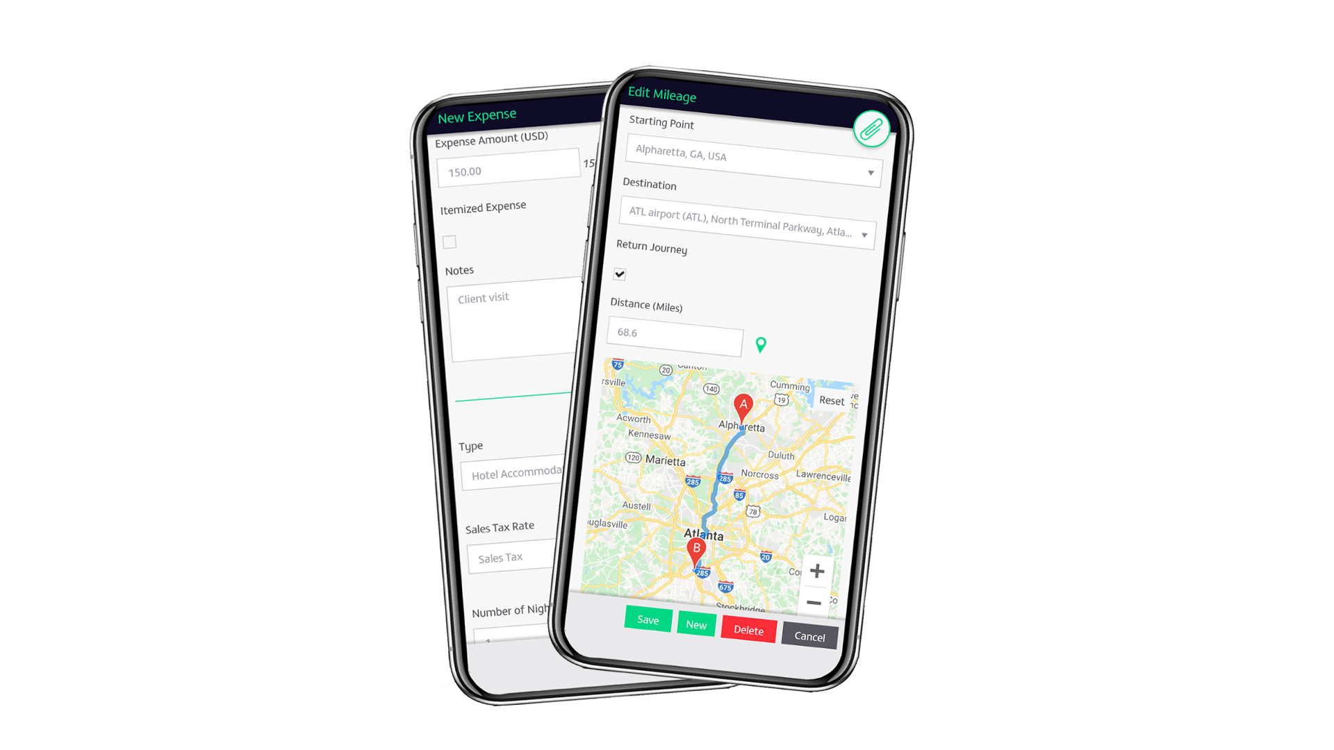 screenshot of Zetadocs Expenses